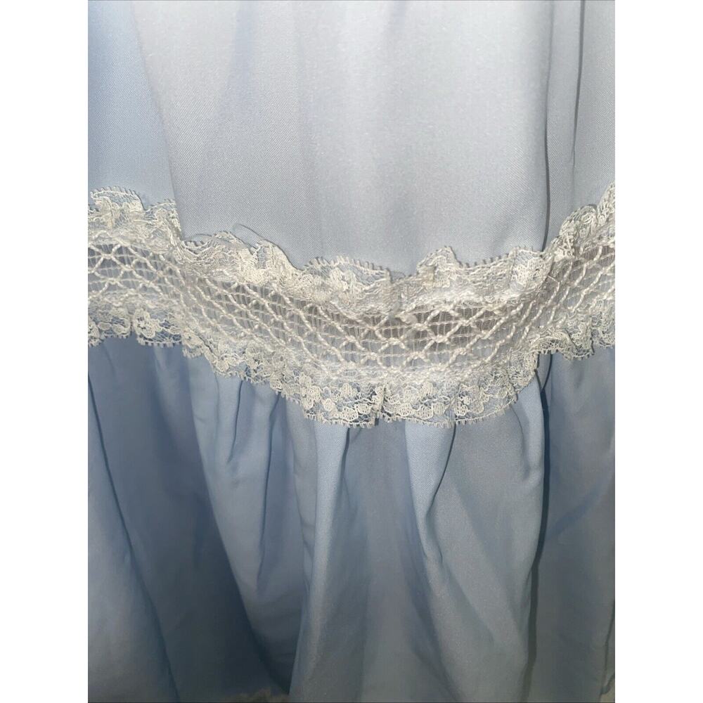 Handmade VTG 60s 70s Blue Cottagecore Country Set Maxi Skirt Blouse Sz Medium - Picture 9 of 11